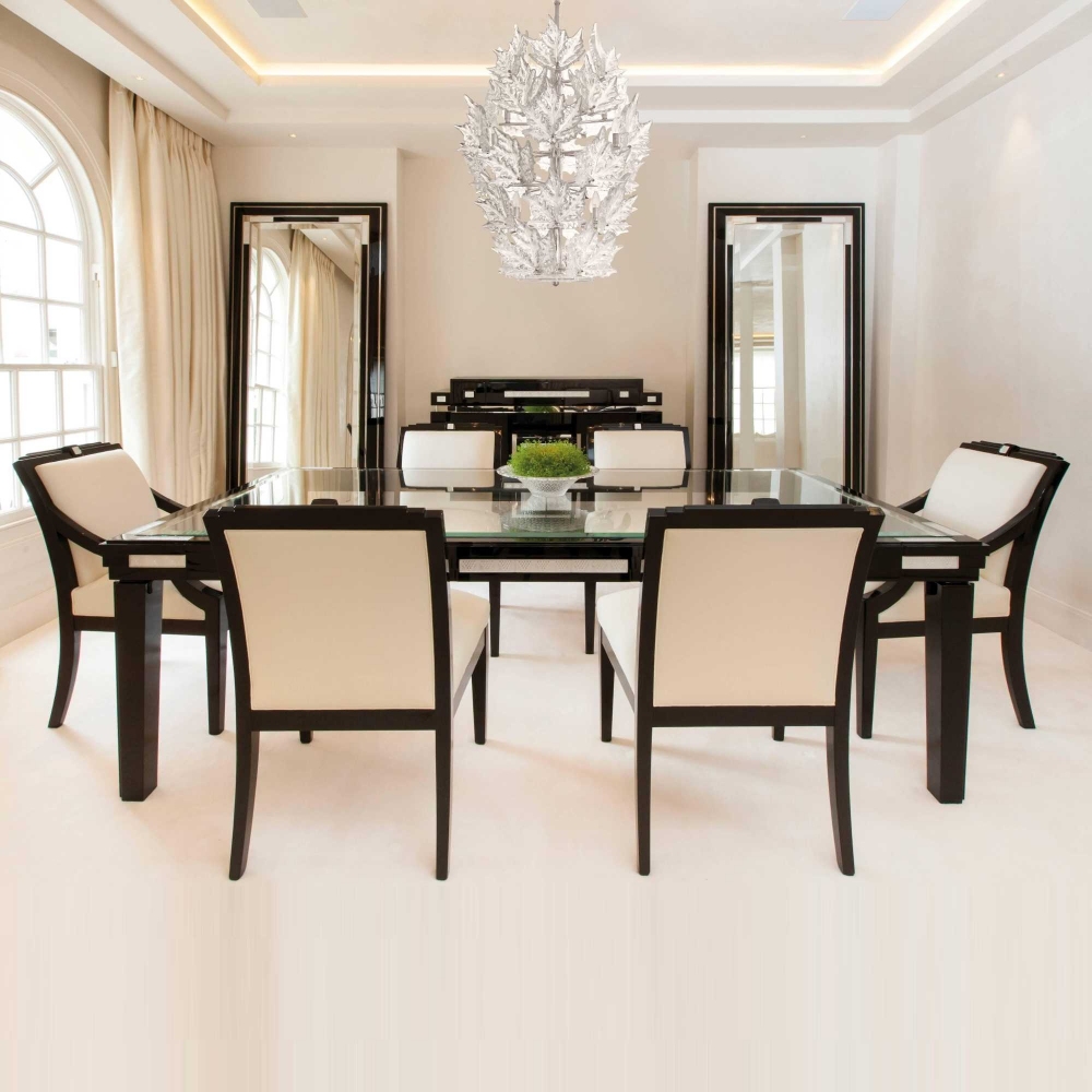 Lalique Consolle curva in cristallo trasparente, laccato nero Raisins