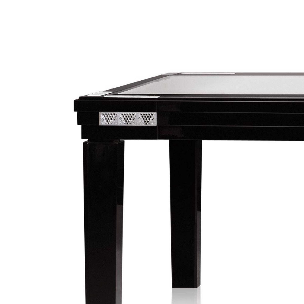 Lalique Consolle curva in cristallo trasparente, laccato nero Raisins