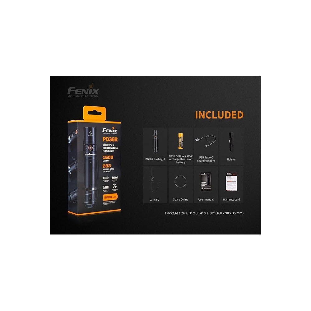 Fenix Torcia LED ricaricabile 1600 Lumen