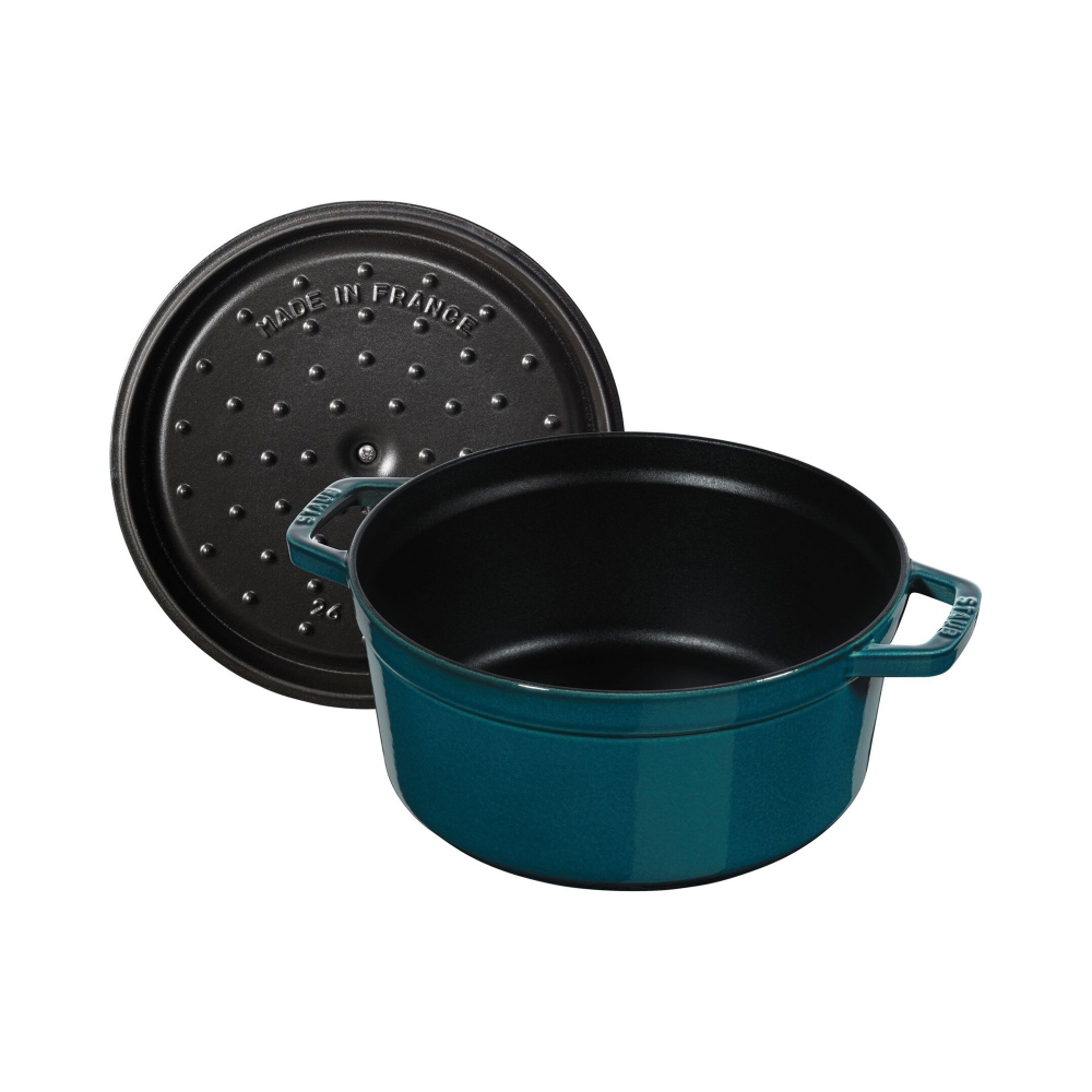 Staub Cocotte rotonda in ghisa cm. 28  Colore Le Mer (SECONDA SCELTA)