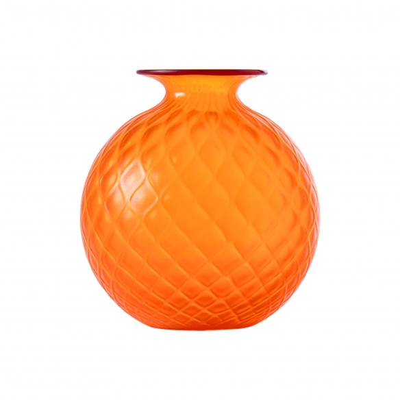 Pronta Consegna - Venini Vaso Monofiore Balloton small arancio filo rosso