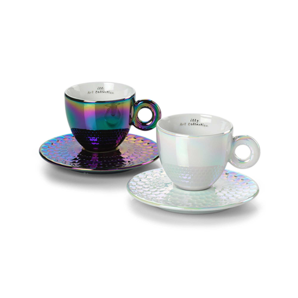 2 Cappuccino Cups Illy Art Collection John Armleder