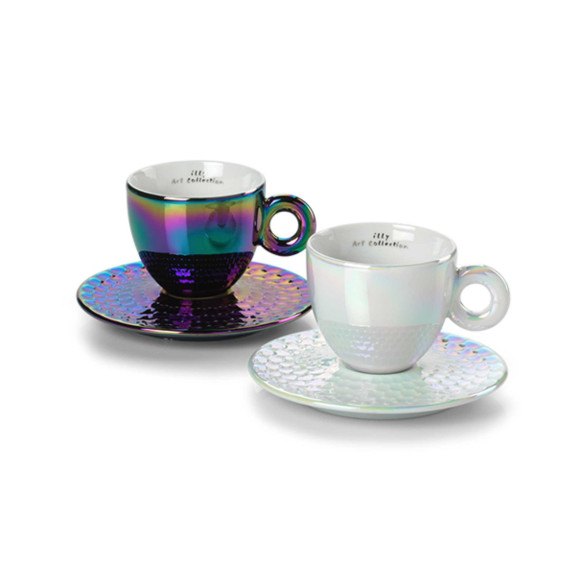 2 Cappuccino Cups Illy Art Collection John Armleder