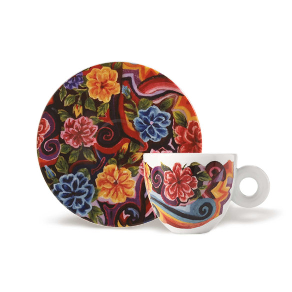 2 tazze cappuccino Illy Art Collection Biennale 2024 - Mahku e Paula Nicho